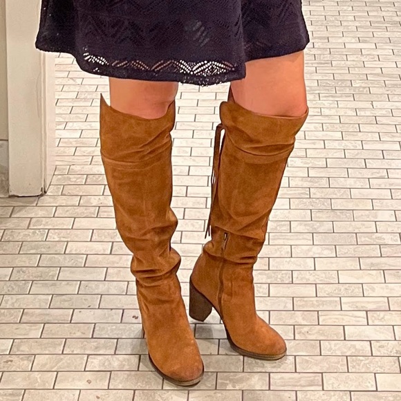 Franco Sarto Suede over the knee boots Size 7.5 - Picture 1 of 12
